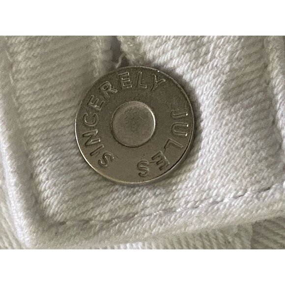 Vintage 1990s Sincerely Jules High Rise Kick Bell Crop Mom White Jeans Sz 30/24 - Picture 9 of 15
